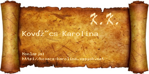 Kovács Karolina névjegykártya
