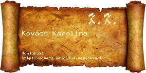 Kovács Karolina névjegykártya