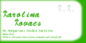karolina kovacs business card